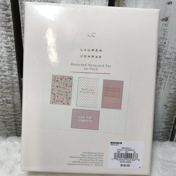 LC Lauren Conrad Assorted Notecard Set 20 Pack new - Picture 2 of 14